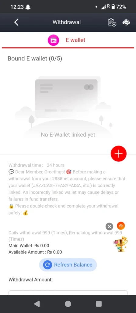 2888Bet Game withdrawal